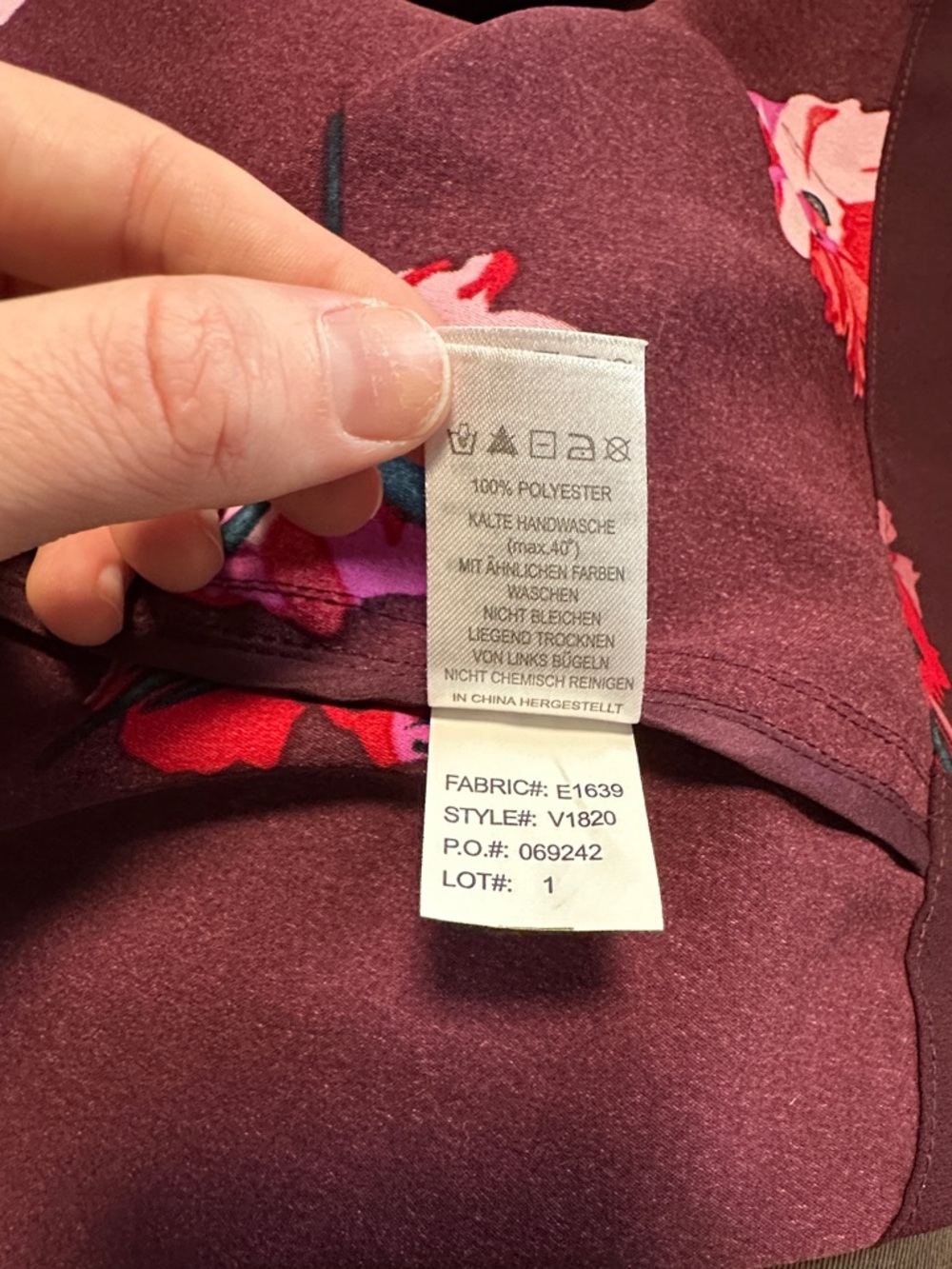 500 Maison Cinqcent S/M Floral Tie-Waist Maroon Women’s Jacket - Picture 6 of 6